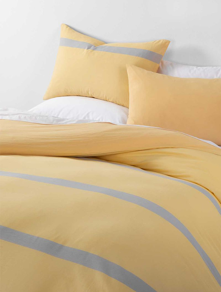 MyRunway Shop Woolworths Yellow Broad Stripe Yarn Dye Duvet Cover Set
